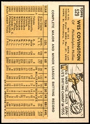 1963. TOPPS # 529 Wes Covington Philadelphia Phillies NM / MT Phillies