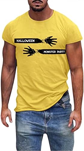 Grge Beuu Muške Halloween T majice, mišićni kratki rukav skelet Print Happy Halloween Crew Crw Box Casual Top Tee