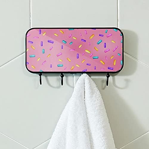 Pink krofna glazura za stalak za nosač zida, ulazni kaput nosač sa 4 kuka za kaput kaputi za ručnik torbica ogrtači kupaonica ulazi