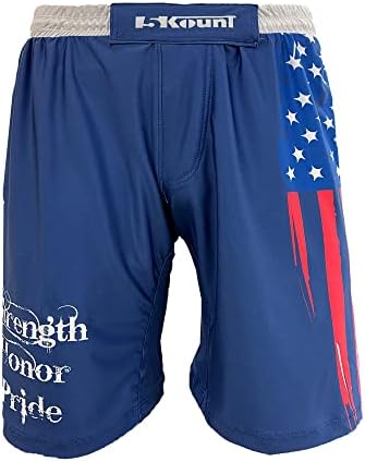 5kountna snaga, čast i ponos sublimirana američka zastava MMA borbene kratke hlače Muay Thai Boxer Kickboxing BJJ Trening kratki - mornarički plavi mladi mali