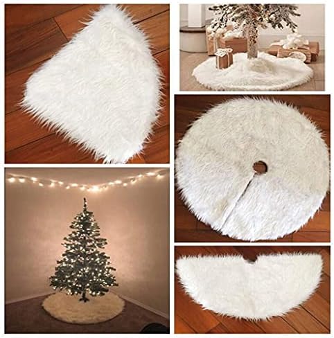 Ganfanren 1pc Bijela plišani božićni suknji tepih Xmas Dekoracija Novogodišnje kućne komore na otvorenom DIJALJI DRŽAVE