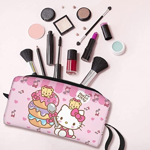 LKUZLOH Anime torba za šminkanje za žene Kawaii torba za odlaganje slatka kozmetička torba velika putna torba prenosiva dnevna torba