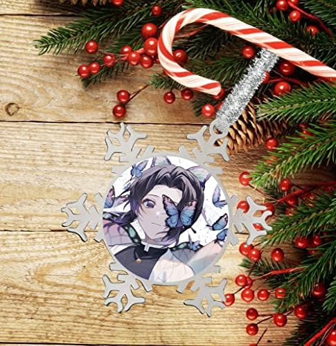 Anime Božićni ukrasi viseći Ornamenti pahuljica privezak od nerđajućeg čelika ručno rađeni Ornament za božićno drvo vjenčanje rođendan