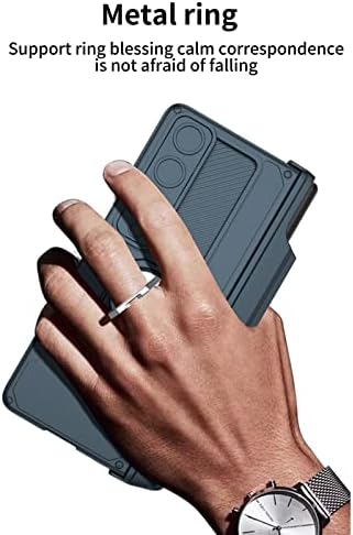 Yagelang futrola za Samsung Galaxy Z Fold 4, ugrađeni držač za olovke, zaštita magnetske šarke Hard PC Klizni objektiv kamere Puni zaštitni poklopac s udarcem Zaštita, zelenim