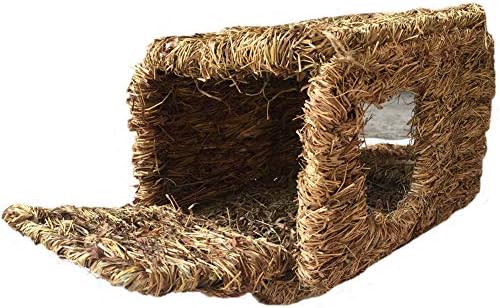 Hamiledyi prirodni zec morska traja House Mat Hideaway Hut igračka, ručno tkani preklopni kreveti Spavanje žvakaćih igračaka za zamorce