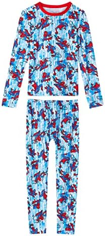 Marvel Spider-Man Boys Termalni donji rublje set za djecu 2 komada bazne košulje i duge johne gamaše za djecu pidžamu