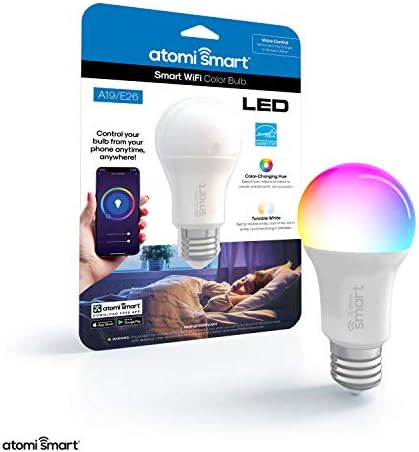 atomi smart sijalica za promjenu boje & amp; Smart LED sijalica , zatamnjiva 60W Eq, | WiFi kontrola sa iOS i Android aplikacijom,