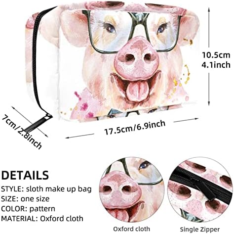 UNITESY šminke, slatka svinja sa lukom i naočalama kozmetička torba prijenosna tota Travel Trainer Travel Case Organizator CASTERSITE