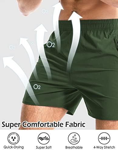 Muška teretna kratke hlače 5 Brzo suho vježbanje trčanja s džepovima sa zatvaračem lagane sportske atletske kratke hlače za muškarce