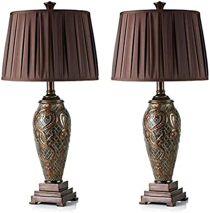Knoxc noćna lampa, set od 2 keramičke tablice za spavaću sobu i dnevni boravak tradicionalni stil noćne ormariće sa lampicama sa tkaninom