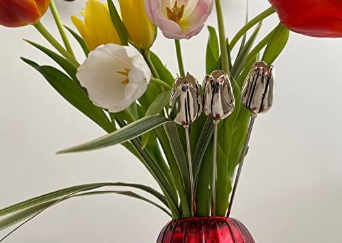 Set od 3 metalne tulipane elegantni metalni tulip trio - ručno izrađeni metalni cvjetovi za kućni dekor, vrt ili popločani dio dvorišta