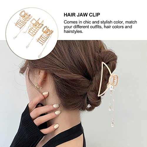 3pcs Fashion Dangle Pearls Tassel Hair Claw Clip Women čeljusti za kosu