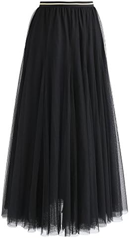 Chicwish ženski lilac / krema / siva / ružičasta / crna slojevljena mreža baleta matural party tutle tutu a-line maxi suknja