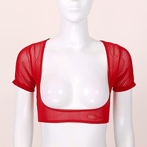 Lejafay ženska mreža za trbuh trbušnih plesa gornji bolero gornji otvor za bluzu za bluzu za bluzu