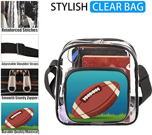 Clear Bag Stadium Approved America Football Clear Crossbody messenger torba transparentna torbica jasna koncertna torba sa podesivim naramenicama jasna torbica za putovanja, sportske događaje
