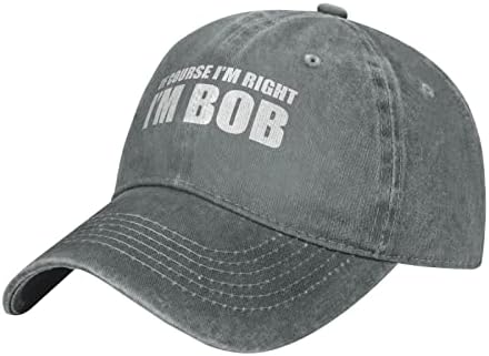 naravno da sam u pravu Ja sam Bob šeširi oprana pamučna kapa Podesiva klasična kamiondžija Tata šešir za muškarce žene crna