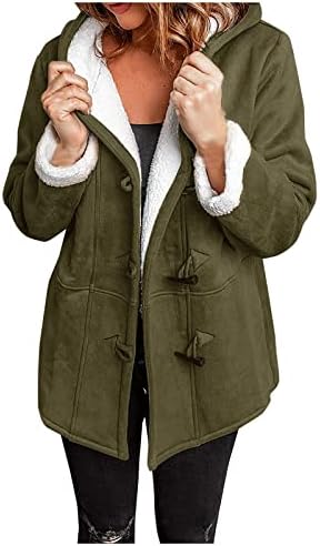 Prdecexlu pulover s dugim rukavima za žene tunika College Pensuly Button Comfy Hoodie Flannel Solid Rever Otporan na vjetar