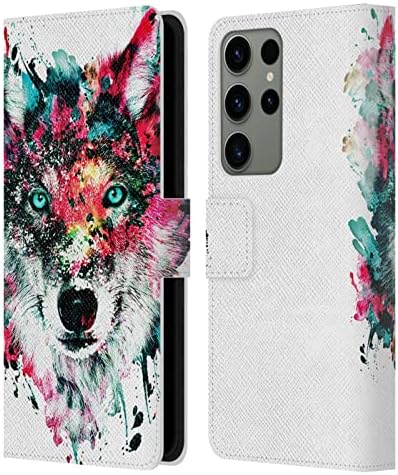 Dizajn kućišta za glavu zvanično licenciran Riza Peker Wolf životinje kožna Navlaka za novčanik za knjige kompatibilna sa Samsung