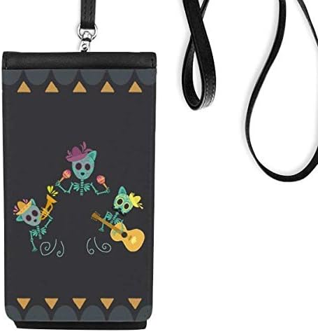 Oslikani Meksiko Nendead Festival Telefon novčanik torbica Viseća mobilna torbica Crni džep