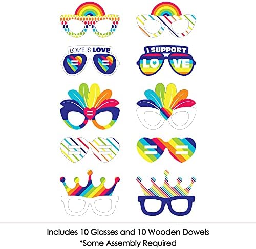 Velika tačka sreće Ljubav Je Ljubav naočare - papirna kartica zaliha Pride Rainbow Party Photo Booth rekvizite Kit-10 posjeta