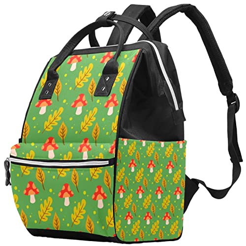 Jesenja gljive i listovni uzorak pelena torba torba ruksaka veliki kapacitet pelena torba za staračku torbu za njegu beba