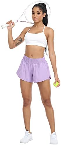 YEZII Žene High Squik Trke za trčanje Atletski trening Brze suhe kratke hlače za žene sa džepovima Teretana Yoga Yoga Hotsas