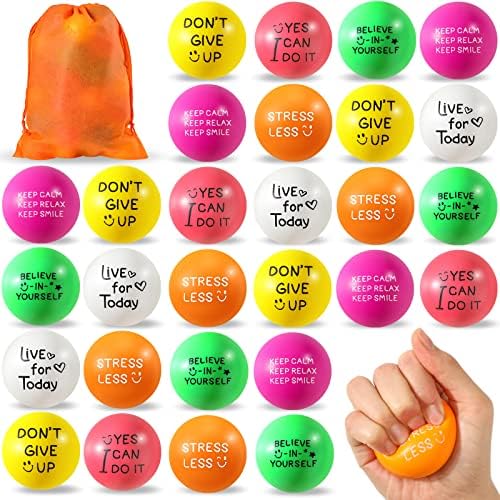 48 komada motivacijske stresne lopte za djecu odrasle 1.97 Inch stresne lopte Bulk sa inspirativnim citatima šareni pokloni od pjenaste lopte za ublažavanje anksioznosti za zaposlene saradnike tim