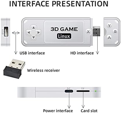 YORXIE Powkiddy Y6 konzola za igru sa 10000 igara, Linux Open Source sistem Y6 game Stick za 4K TV HDMI izlaz sa dva 2.4 G bežičnog