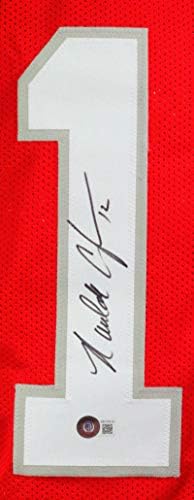 Randall Cunningham autografirao je crveni dres stila u obliku stila - Beckett w crna