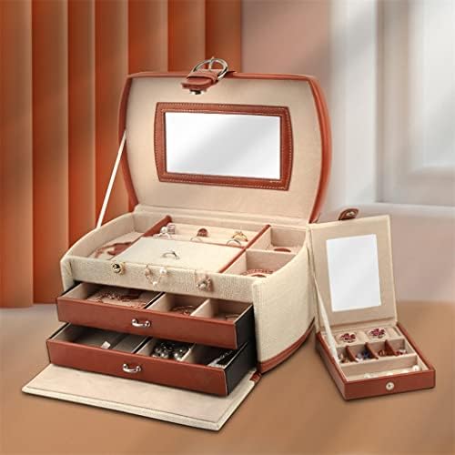 ADKHF kutija za nakit princeza lanena prstenasta kutija za nakit kutija za čuvanje naušnica kutija za narukvicu kutija za (Boja :a, veličina