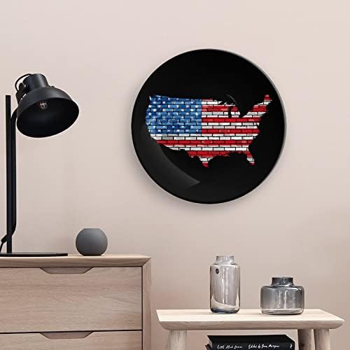 USA cigle Karta Dekorativna ploča okrugla keramička ploča od keramičke ploče sa izložbama za prikaz za zabavu