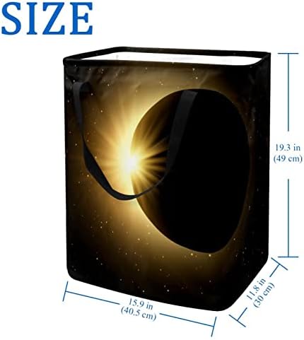 Black Space sky Background with Solar Eclipse Print sklopiva korpa za veš, 60L vodootporne korpe za veš kante za veš igračke skladište za spavaonicu u kupatilu