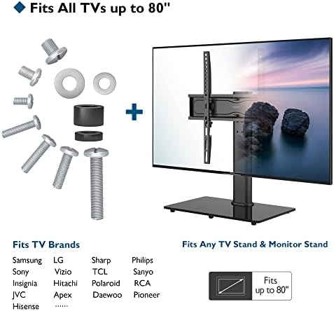 BONTEC Universal TV Montaža hardvera Kompatibilan sa većinom televizora do 80 inča, uključuje TV vijke M4, M5, M6 i M8, perilice i