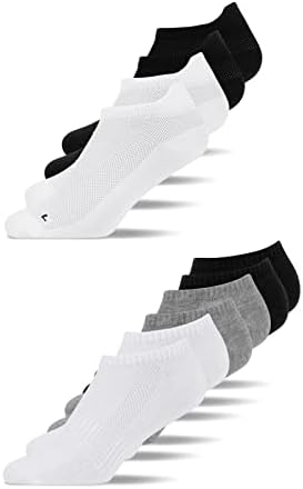 Snocks veličina m 6x trčanje čarape i 6x čarape za gležnjeve za muškarce i žene - crno / bijelo / sivo set