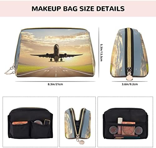 Ognot Airplane Toaletna torba Organizator putovanja za muškarce i žene, lagana kožna torba za šminku Velika kozmetička torba