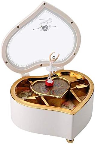 Muzička kutija balerina, mehanička rotirajuća Balerinka muzička kutija u obliku srca muzička kutija za nakit za devojčice, decu, poklon za ljubitelje muzike