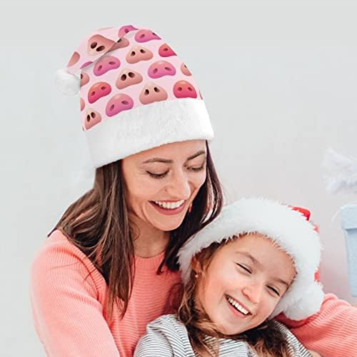 Slatka svinje nos Božić šešir Santa šešir za unisex odrasle Comfort klasični Božić kapa za Božić Party Holiday