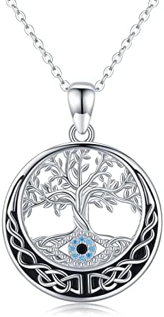 Midir & amp;Etain Tree Of Life ogrlica 925 Srebra Celtic ogrlica za žene Cross Ogrlice za žene kristalne ogrlice Drvo života ogrlica