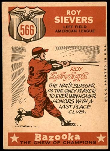 1959 TOPPS # 566 All-Star Roy Sievers Washington Senators VG / ex senatori