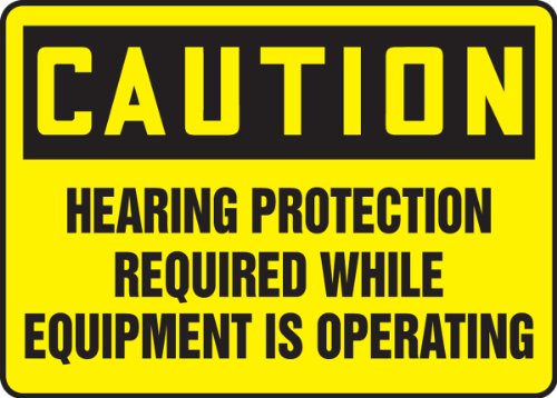 Accuform MPPE431VP plastični sigurnosni znak, Potrebna je opreza za zaštitu sluha dok oprema radi, 7 dužina x 10 širina x 0,055 Debljina,