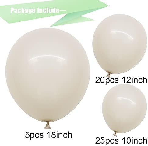 Cymylar 50pcs 18inch 12inch 10inch različite veličine Bijeli pijesak baloni Kit krem ​​bijeli mat lateks baloni Baby mladenka tuš