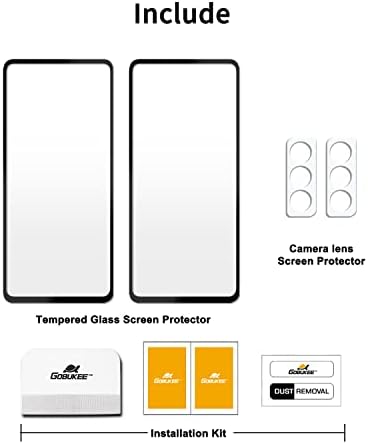 [2+2 Pakovanje] GOBUKEE za Samsung S21 FE 5G Zaštita ekrana kaljeno staklo + štitnici za sočiva kamere [otključavanje otiskom prsta] Full Adhesive Full pokrivenost HD Clear, Case Friendly