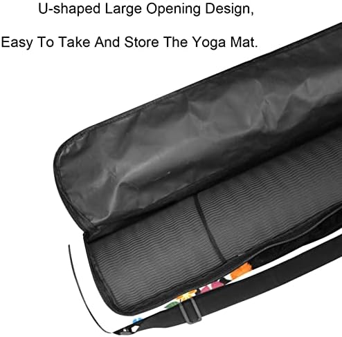 Torba za prostirku za jogu, Flowers Girl Print Exercise Yoga Mat Carrier full-Zip Yoga Mat Carry Bag sa podesivim remenom za žene