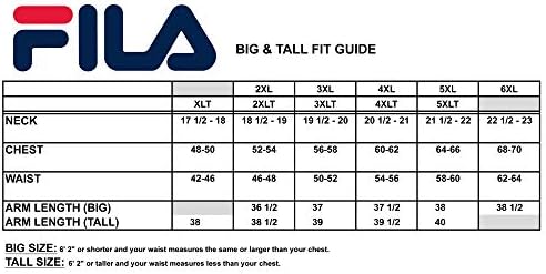 Fila velike i visoke atletske košulje za muškarce - muške košulje za vlaženje vlage