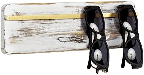 MyGift Burnet Drvene sunčane naočale Držač Organizator zidne naočale za montirane naočale s mesinganim metalnim visećim štapom