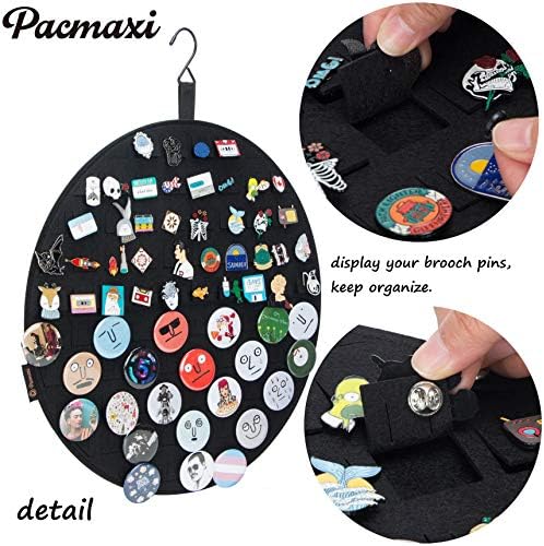 Pacmaxi viseći broš držač za prikaz, zidni pin za pohranu za pohranu, Cute Pin Banner futrola drži do 76 igla.