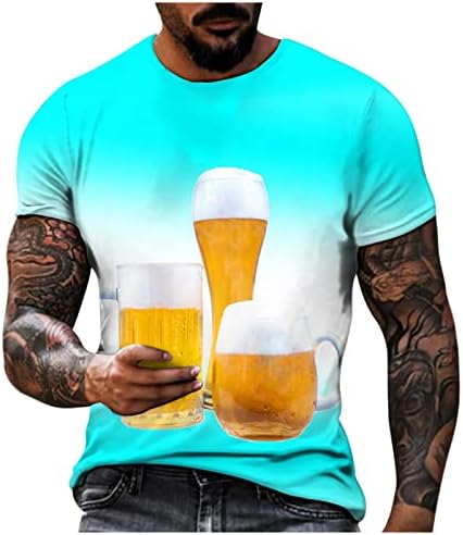 Vrhovi za muškarce kratke rukave majica Oktoberfest 3d pivo Print okrugli vrat Tees Duks pulover majice bluza Top