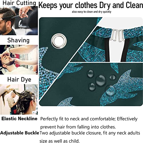 Vissunny Barber Cape Dolphin Blue All Print Poliester rezanje kose salon za rezanje kape za pregače protiv statičke frizure za brijanje