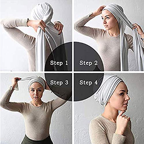 12 komada head Wrap šal Stretch Jersey Turban Extra Long Ultra Soft Urban Headwraps za žene jednobojne afričke pokrivala za glavu kravata za glavu