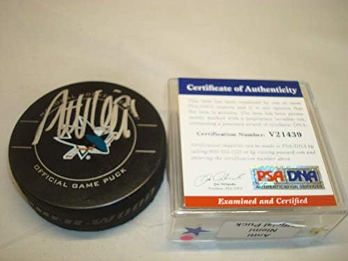 Antti Niemi potpisao San Jose Sharks zvanična utakmica Hockey Puck Auto PSA / DNK COA 1B-Autogramed NHL Paks